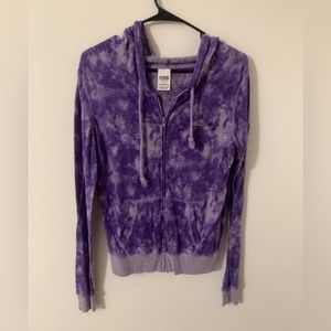 VICTORIAS SECRET PINK tye dye zip up hoodie